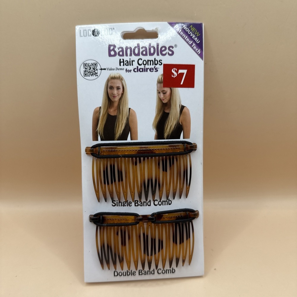 Bendables Hair Combs For Claire's Loc A Loc Brown Tortoise Single & Double Band